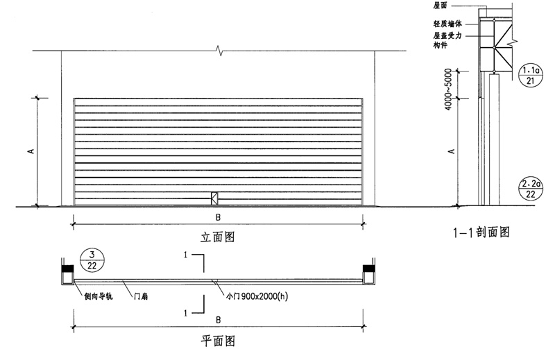 上疊柔性大門(mén)結(jié)構(gòu)圖 上疊柔性大門(mén)結(jié)構(gòu)圖